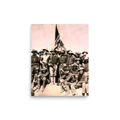 Teddy Roosevelt and the Rough Riders poster on a plain backdrop in size 8"x10".