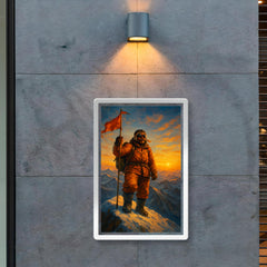 Tenzing Norgay at Everest summit dawn poster 2