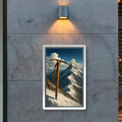 Tenzing Norgay ice axe on Everest ridge poster 2