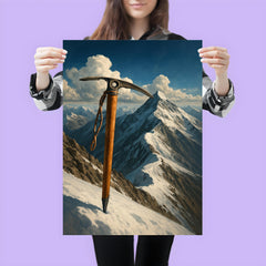 Tenzing Norgay ice axe on Everest ridge poster 3