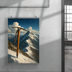 Tenzing Norgay ice axe on Everest ridge poster 4