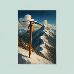 Tenzing Norgay ice axe on Everest ridge poster 8