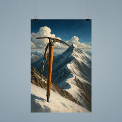 Tenzing Norgay ice axe on Everest ridge poster 9