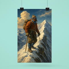 Tenzing Norgay on Everest summit ridge poster 6