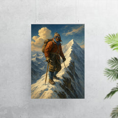 Tenzing Norgay on Everest summit ridge poster 7