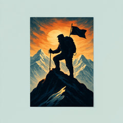 Tenzing Norgay on summit ridge silhouette poster 8
