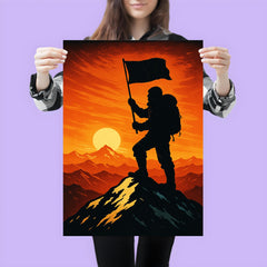 Tenzing Norgay summit flag silhouette poster 3