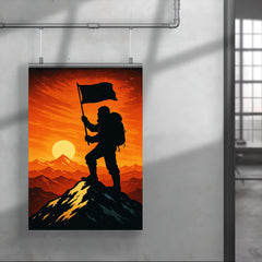 Tenzing Norgay summit flag silhouette poster 4