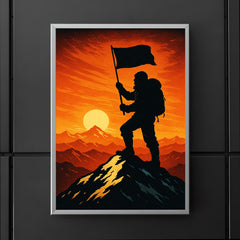 Tenzing Norgay summit flag silhouette poster 5