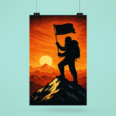 Tenzing Norgay summit flag silhouette poster 6