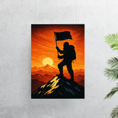 Tenzing Norgay summit flag silhouette poster 7