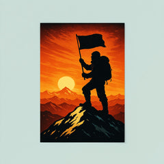Tenzing Norgay summit flag silhouette poster 8