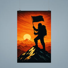 Tenzing Norgay summit flag silhouette poster 9