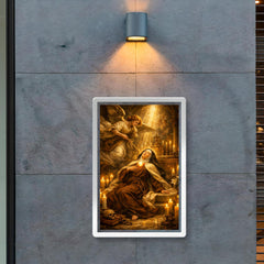 Teresa of Avila transverberation in candlelit chapel poster 2