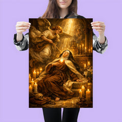Teresa of Avila transverberation in candlelit chapel poster 3