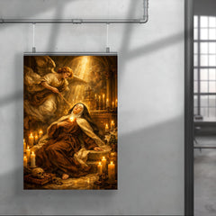 Teresa of Avila transverberation in candlelit chapel poster 4