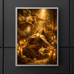Teresa of Avila transverberation in candlelit chapel poster 5