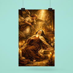 Teresa of Avila transverberation in candlelit chapel poster 6