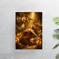 Teresa of Avila transverberation in candlelit chapel poster 7