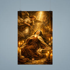 Teresa of Avila transverberation in candlelit chapel poster 9