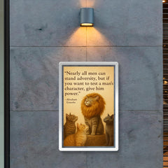 Test a mans character give him power quote poster 2