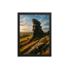 Teufelsmauer Devil's Wall Harz Germany framed print on a plain backdrop in size 12"x16".