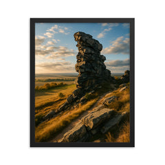 Teufelsmauer Devil's Wall Harz Germany framed print on a plain backdrop in size 16"x20".