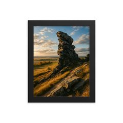 Teufelsmauer Devil's Wall Harz Germany framed print on a plain backdrop in size 8"x10".