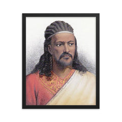 Tewodros II framed print on a plain backdrop in size 16"x20".