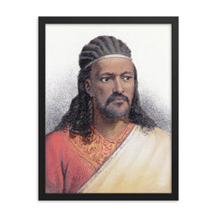 Tewodros II framed print on a plain backdrop in size 18"x24".