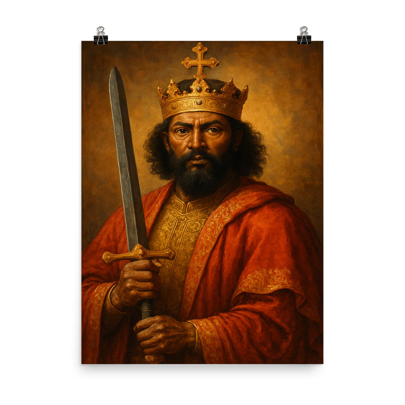 Tewodros II poster on a plain backdrop in size 8