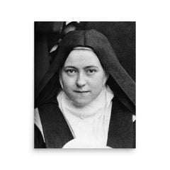 Thérese of Lisieux poster on a plain backdrop in size 16"x20".