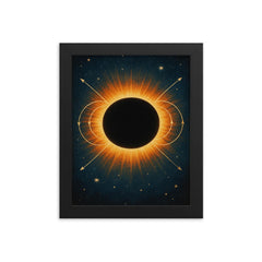 The 1919 eclipse proving relativity framed print on a plain backdrop in size 8"x10".