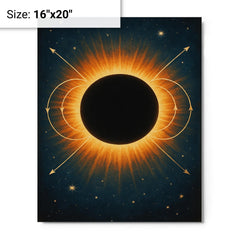 The 1919 eclipse proving relativity metal print on a plain backdrop in size 16"x20".