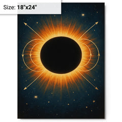 The 1919 eclipse proving relativity metal print on a plain backdrop in size 18"x24".