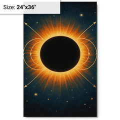 The 1919 eclipse proving relativity metal print on a plain backdrop in size 24"x36".
