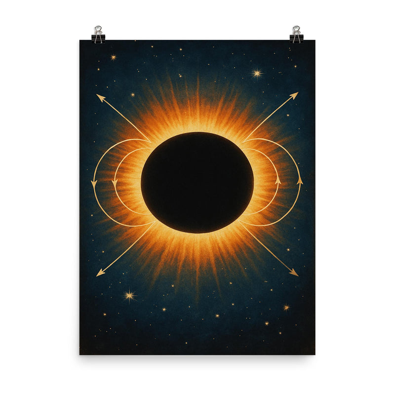 The 1919 eclipse proving relativity poster on a plain backdrop in size 8