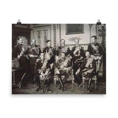 The 9 Kings of Europe at the Funeral of King Edward VII, 1910 poster on a plain backdrop in size 8"x10".
