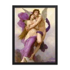 The Abduction of Psyche by William Bouguereau framed print on a plain backdrop in size 18"x24".