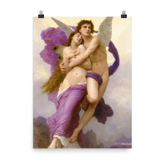 The Abduction of Psyche by William Bouguereau poster on a plain backdrop in size 8"x10".