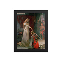 The Accolade by Edmund Leighton framed print on a plain backdrop in size 8"x10".