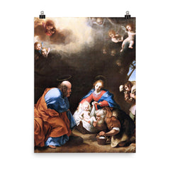 The Adoration of the Shepherds by Carlo Dolci poster on a plain backdrop in size 8"x10".