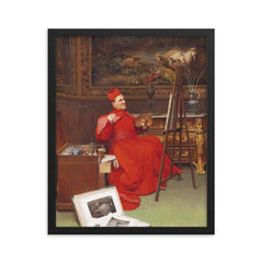 The Amateur Artist by Georges Croegaert framed print on a plain backdrop in size 16"x20".