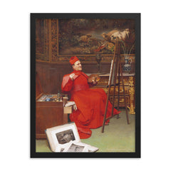 The Amateur Artist by Georges Croegaert framed print on a plain backdrop in size 18"x24".