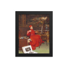 The Amateur Artist by Georges Croegaert framed print on a plain backdrop in size 8"x10".