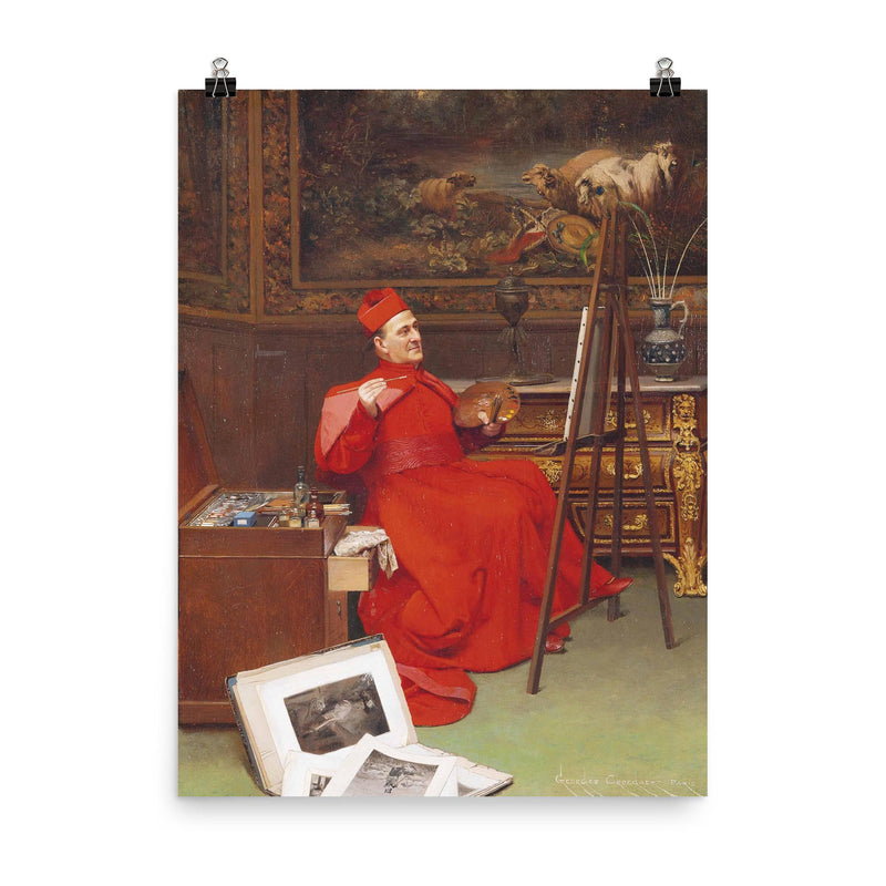 The Amateur Artist by Georges Croegaert poster on a plain backdrop in size 8