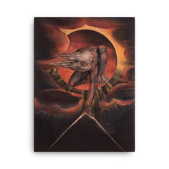 The Ancient of Days by William Blake canvas print on a plain backdrop in size 18"x24".