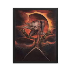 The Ancient of Days by William Blake framed print on a plain backdrop in size 16"x20".
