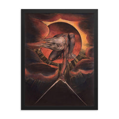The Ancient of Days by William Blake framed print on a plain backdrop in size 18"x24".