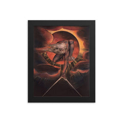 The Ancient of Days by William Blake framed print on a plain backdrop in size 8"x10".